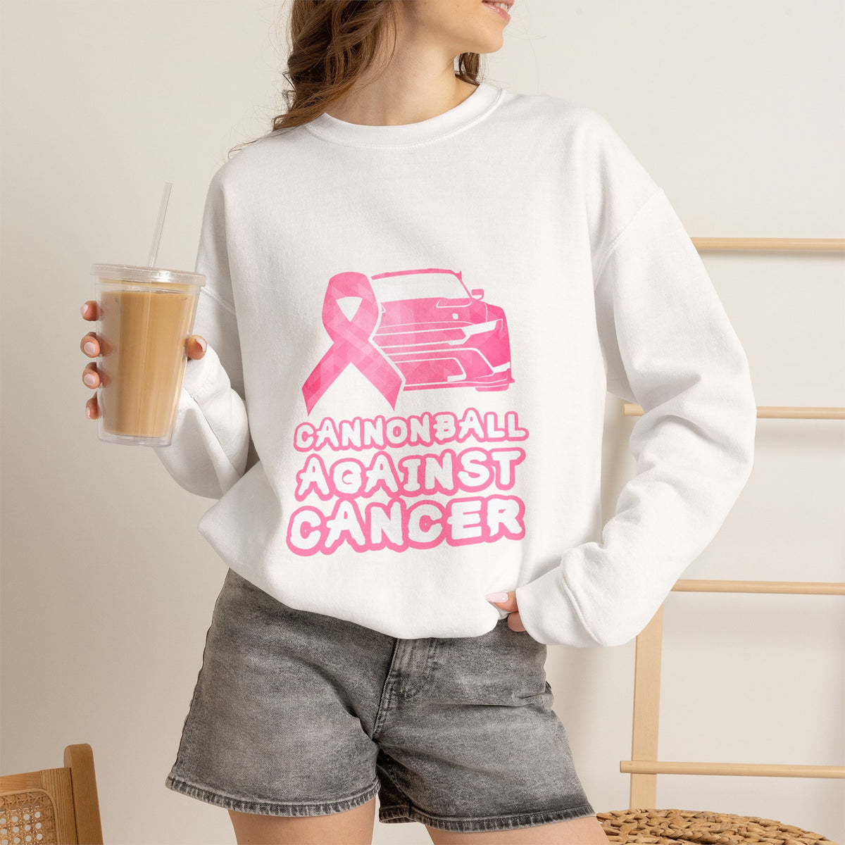 Cannonball Against Cancer Pink Ribbon Awareness Sweatshirt
